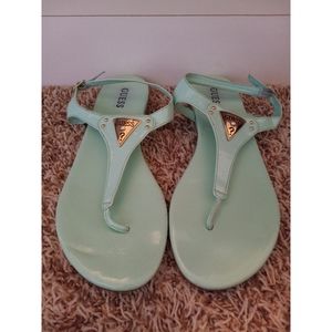 Guess Factory Carmela Mint T-Strap Sandals
